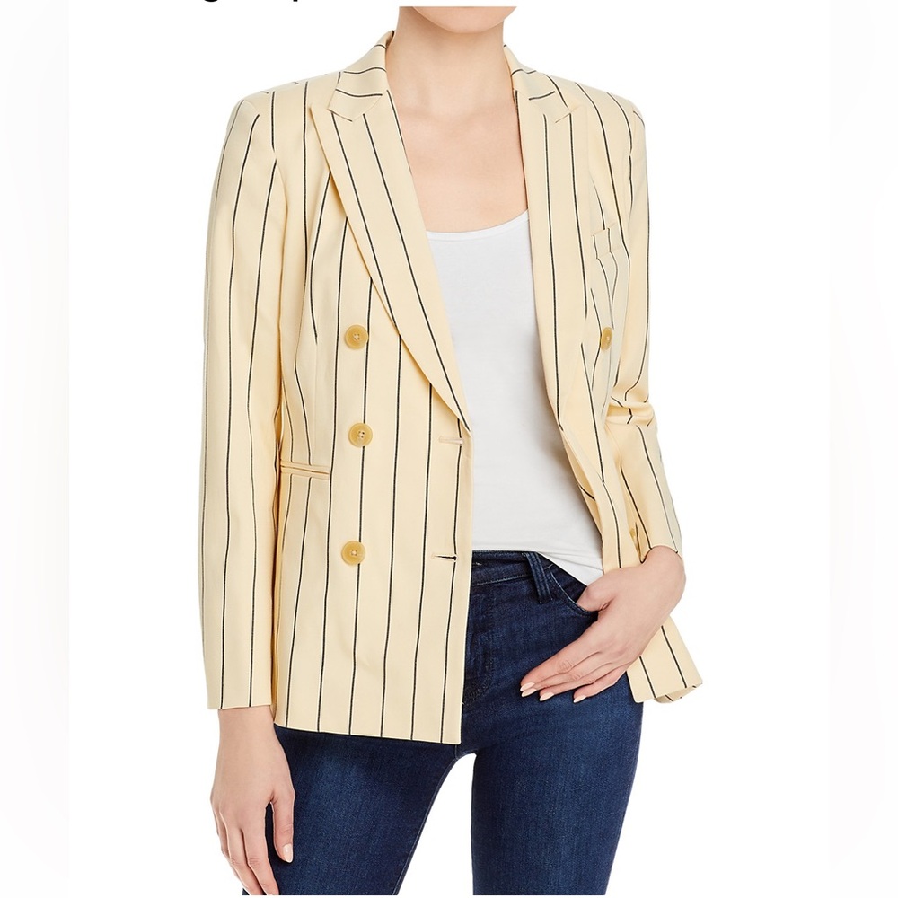 Tory Burch Rowing Stripe Blazer Yellow Size 10 NWOT